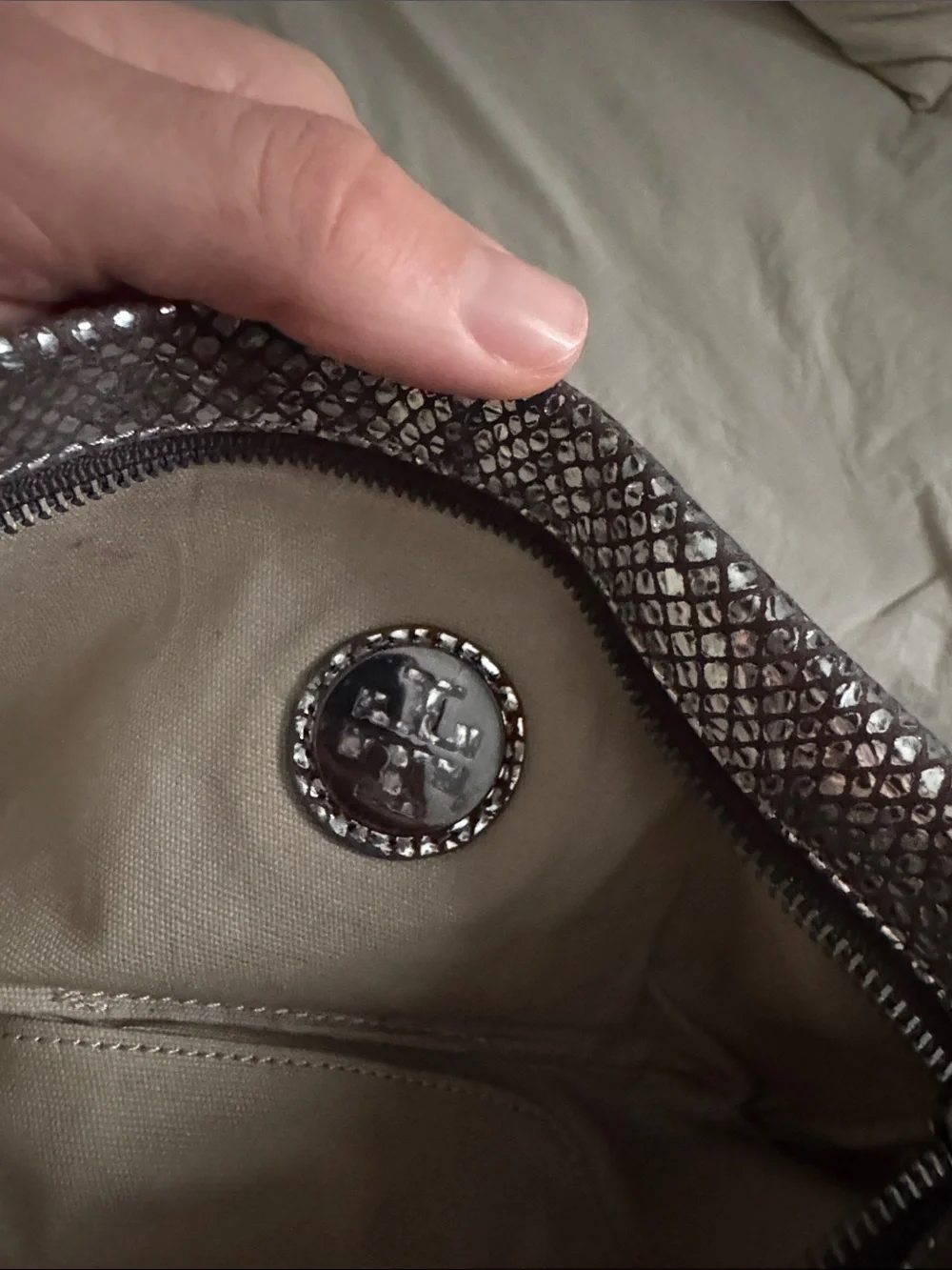 Metallic Silver Tory Burch Clutch Wallet for Women
